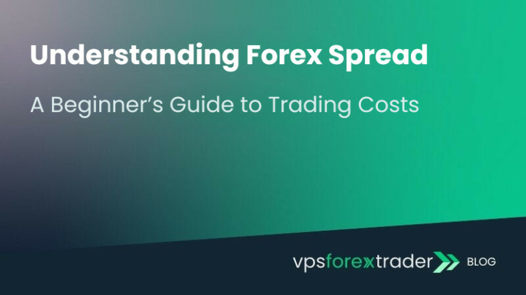 Text image with the title "Understanding Forex Spread: A Beginner's Guide to Trading Costs" and the footer "vpsforextrader BLOG.